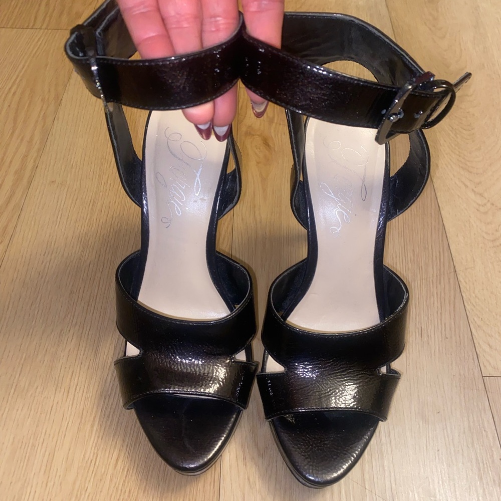 Elegant Black Platform Women's Sandals Size 7.5